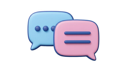 Isolated Speech Bubbles for Communication in Light Blue and Pink