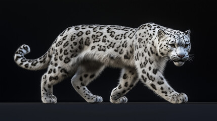 Obraz premium The snow leopard is like a calm king, the royal calm of the snow leopard, the rest of the snow leopard in a royal aura, the silence of the snow leopard in royal dignity, the royalty of the leopard