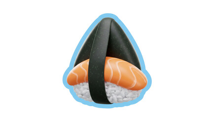 Isolated Rice Sushi with Nori