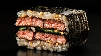 Musubi - Delicious Algae-Wrapped Grain Ball, a Cultural Food Dish