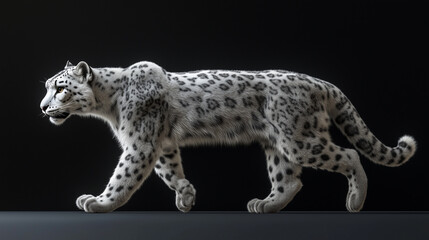 The snow leopard is like a calm king, the royal calm of the snow leopard, the rest of the snow leopard in a royal aura, the silence of the snow leopard in royal dignity, the royalty of the leopard