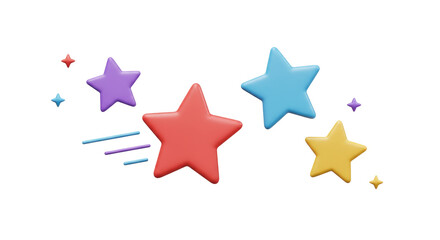 Isolated Colorful Stars with Motion Trail