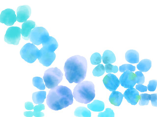 水彩で描いた青い花のフレームイラスト