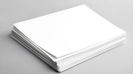 Stack of Blank White Paper Sheets Mockup