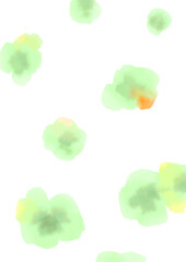 緑の水彩風のカラフルな花の背景素材イラスト