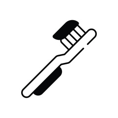 Tooth Brush vector icon stock illustration