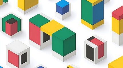 Obraz premium Colorful isometric blocks pattern.
