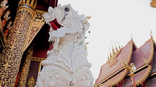 visiting wat saen muang at sunset thailand