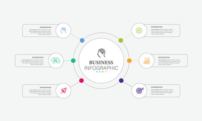 Fototapeta premium Infographic design template. Creative concept with 6 steps