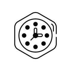 Clock vector icon stock illustration