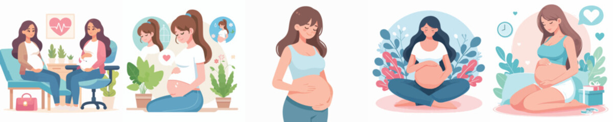 Vector of a pregnant woman.