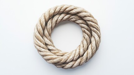 Circular Rope Frame on White Background