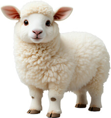 Fototapeta premium Cute White Lamb with Transparent Background