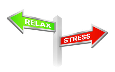 The Crossroad Relax or Stress Directional Signpost
