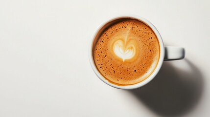 Latte Art Coffee Cup on White Surface
