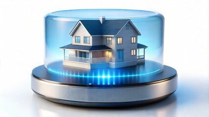 House Model in Protective Dome.