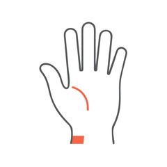 Obraz premium An open human hand with palm lines, symbolizing gestures, touch interaction, biometric scanning, or identity access in digital and physical systems. 