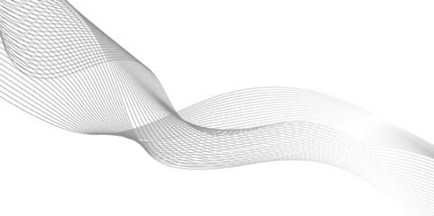 Fototapeta premium abstract wave element for line design, dynamic sound wave isolated on white background, illustration of abstract black gradient background. 