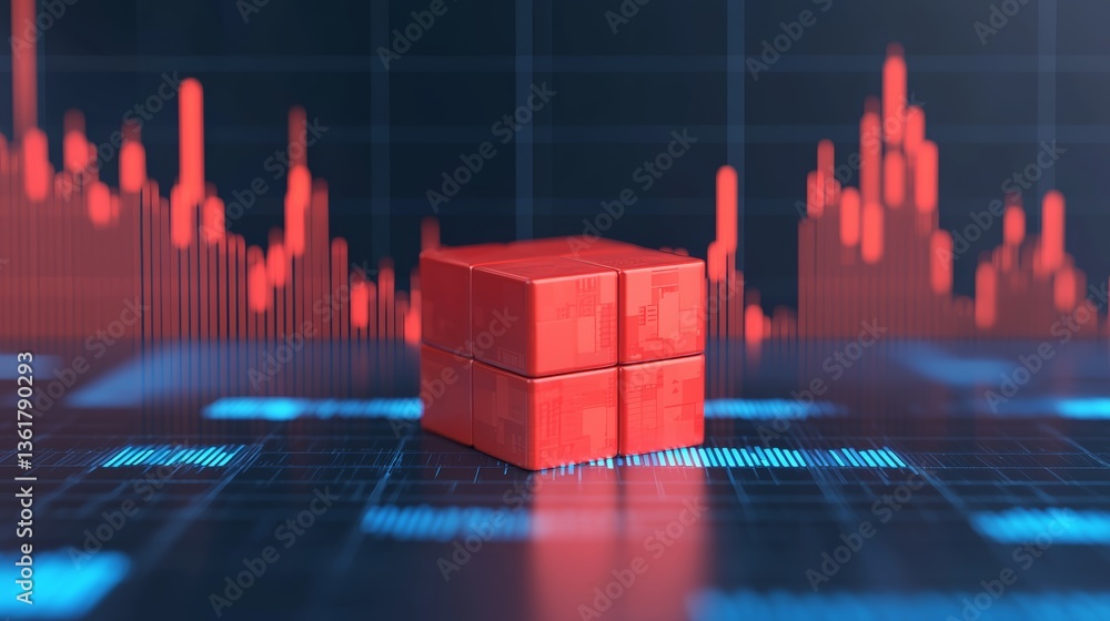 Poster stock market analysis financial trading floor digital visualization futuristic environment close-up 