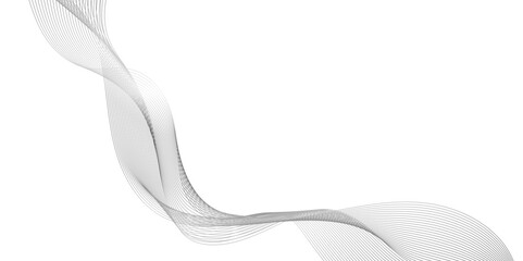 abstract background with wave line, black gradient curve shape isolated on white background, a drawing of wavy lines on a white background, representing invisible movement and speed focus on.