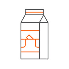 Obraz premium Minimalist carton of milk in a line art style, showcasing simplicity and fluidity in design, perfect for dairy product branding, packaging design, or food-related graphics.