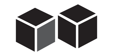 Cube icon linear logo isolated