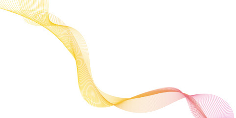 abstract orange wave line background, white background and orange wave flow,  pink and orange wave with a purple line in the middle.