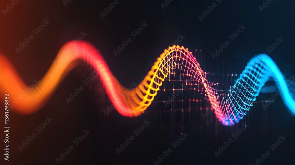 Aufkleber dynamic light waves display digital art showcase abstract visualization modern environment creative 