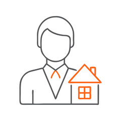 A professional man showcasing a house illustration, representing the real estate industry, home buying assistance, commitment to client satisfaction, and property investment guidance.