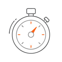 Obraz premium A minimalist stopwatch illustration featuring a sleek, circular design, symbolizing time management, efficiency, and the importance of timing in daily activities and business productivity.