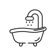 Bathtub vector icon stock illustration