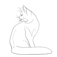 Minimalist cat - line art.5.  Кот в минималистичном стиле – линия искусства. 5.