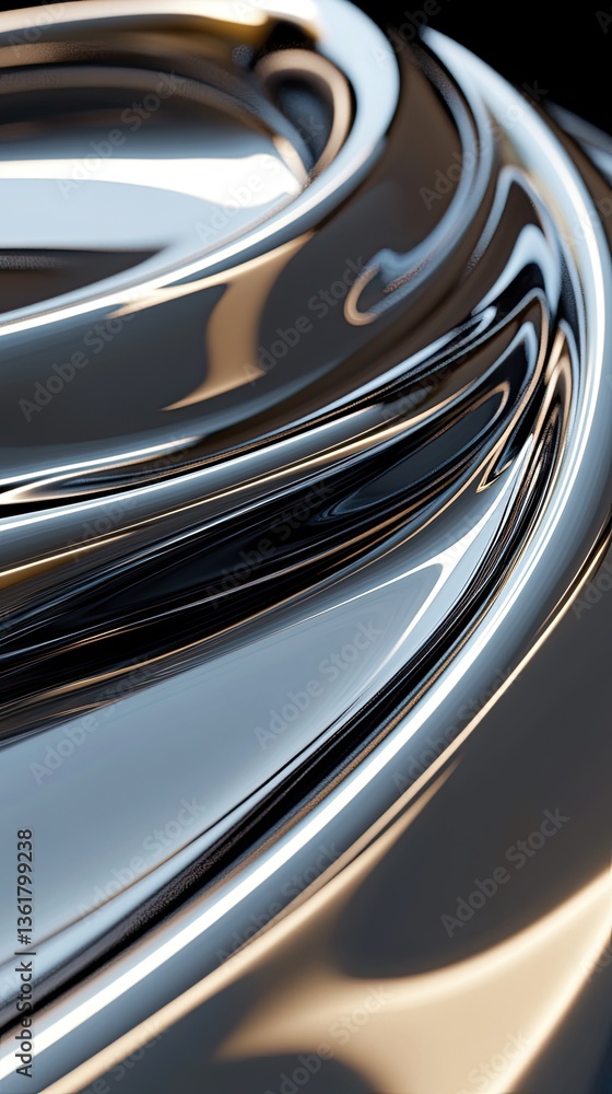 Poster intricate black abstract shapes arranged on a deep black background in a hyper realistic 3d design c