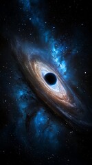 Galaxy Spiral Black Hole Space.