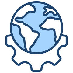 International Development Icon Lineal Blue Style