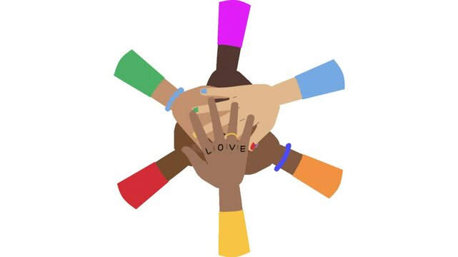 Animated Friendship Day Hands Unity Sticker Group Huddle.mp4