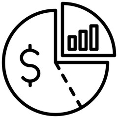 Profit Margin Icon Lineal Syle