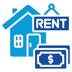 Rental Income Icon Dual Tone Color Style