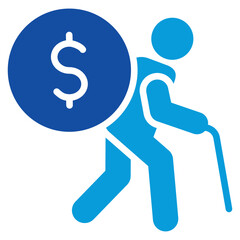 Pension Income Icon Dual Tone Color Style