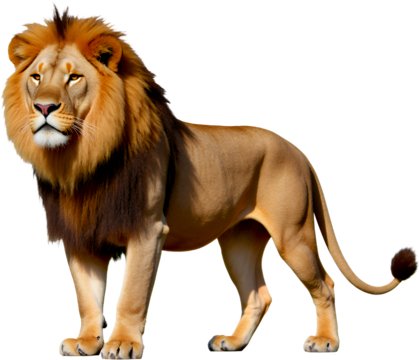 Lion face texture with glitch effect and transparent background