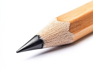 Close-up of a sharpened pencil on a plain background