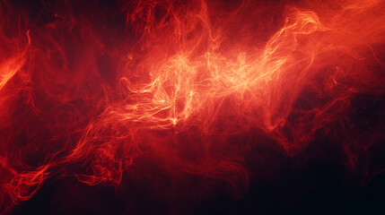 Fototapeta premium A fiery nebula with swirling red and orange flames against a dark space background abstract design art