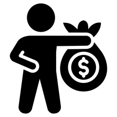 Wage Icon Black Style