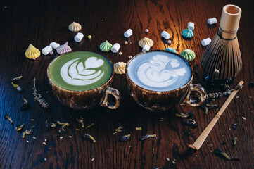 Two Cups of Matcha Latte