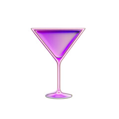 Vibrant pink martini glass with gradient glow on transparent background