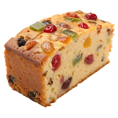 sliced fruit cake isolated