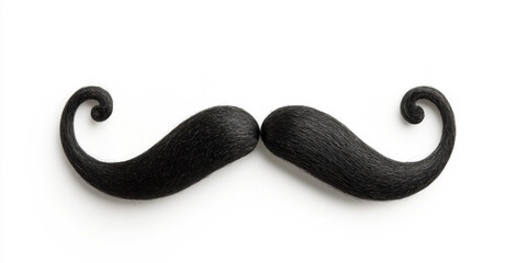 Creative black mustaches arranged artistically on a white background