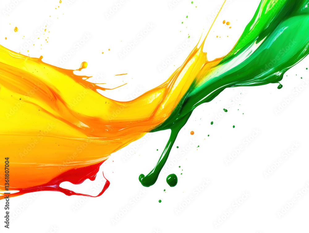 Poster colorful splash of paint creating dynamic patterns in artwork