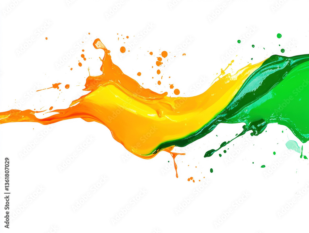 Poster colorful paint splash creating dynamic abstract art