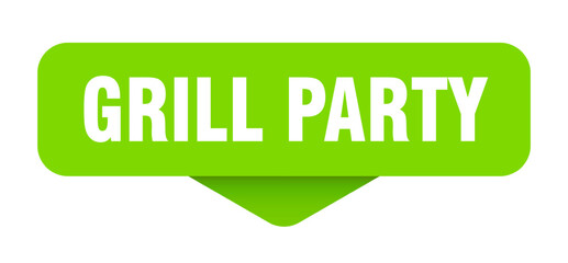 grill party sticker. grill party sign on transparent background